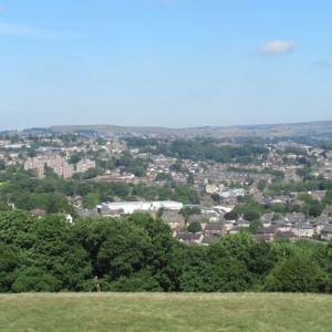View of Thorpe Edge estate with Baildon Moor in background
